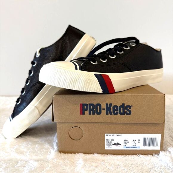 PRO-KEDS Royal Lo Lea Men's Black Leather Sneakers Size 8.5 - Picture 3 of 6